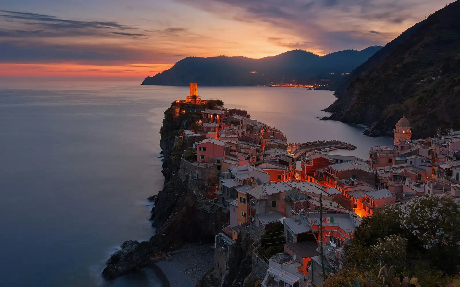 Coucher de soleil sur la côte ligure